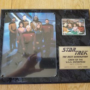 STAR TREK TNG -- The Crew of The Enterprise Limited / Numbered Edition Plaque